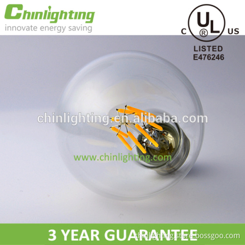 CE RoHS listed Warm White 360 Degree E27 G95 5W 7W Led Filament Bulb,energy saving led globle bulb